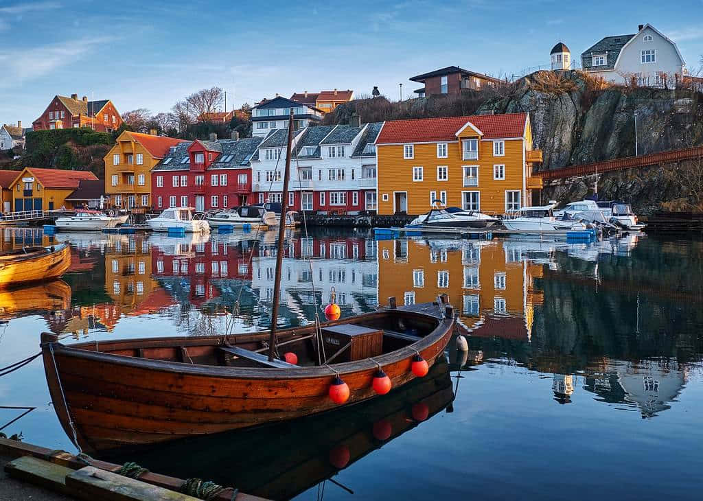 Haugesund Waterfront Reflections Wallpaper