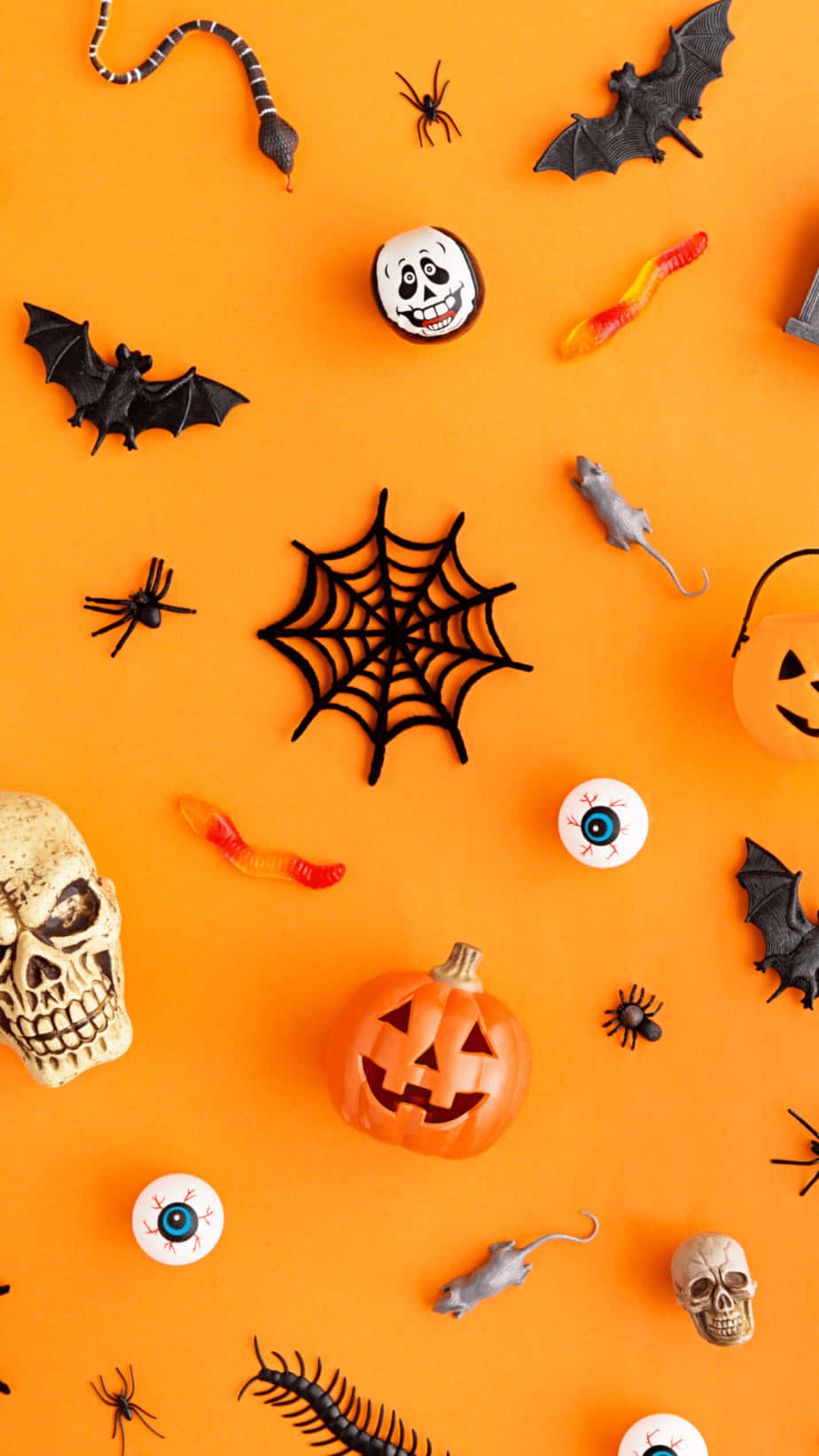 Have A Spook-tacular Orange Halloween Wallpaper