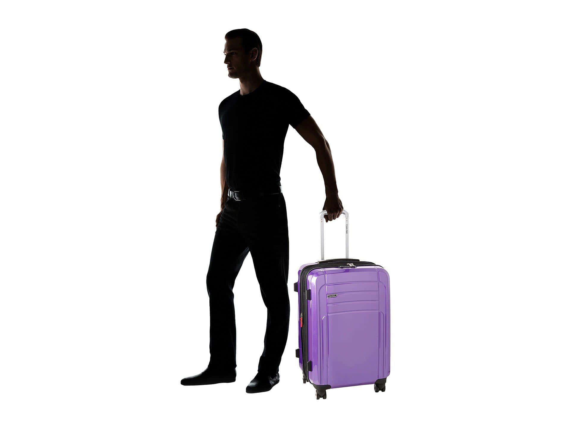 Have A Stylish Journey With This Purple Suitcase Wallpaper