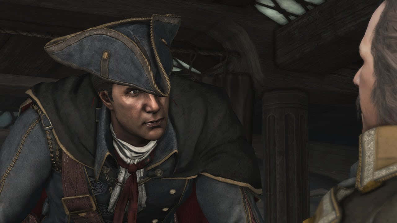 Haytham Kenway Intense Conversation Wallpaper