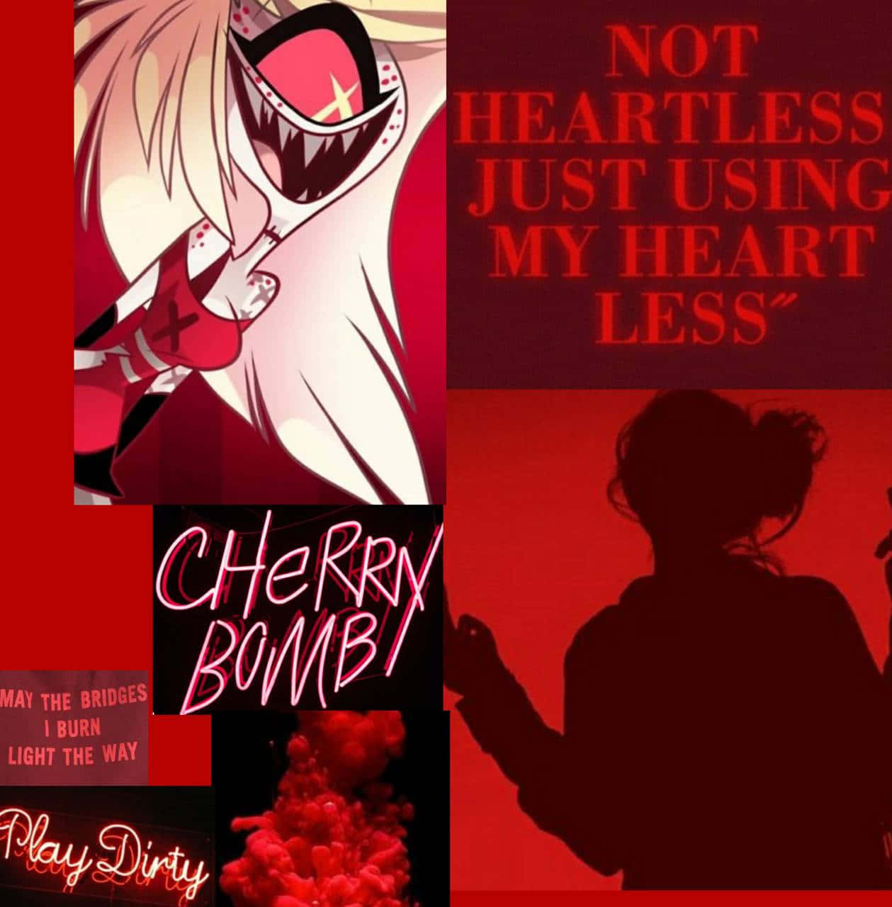 Hazbin Hotel_ Cherry Bomb Collage Wallpaper