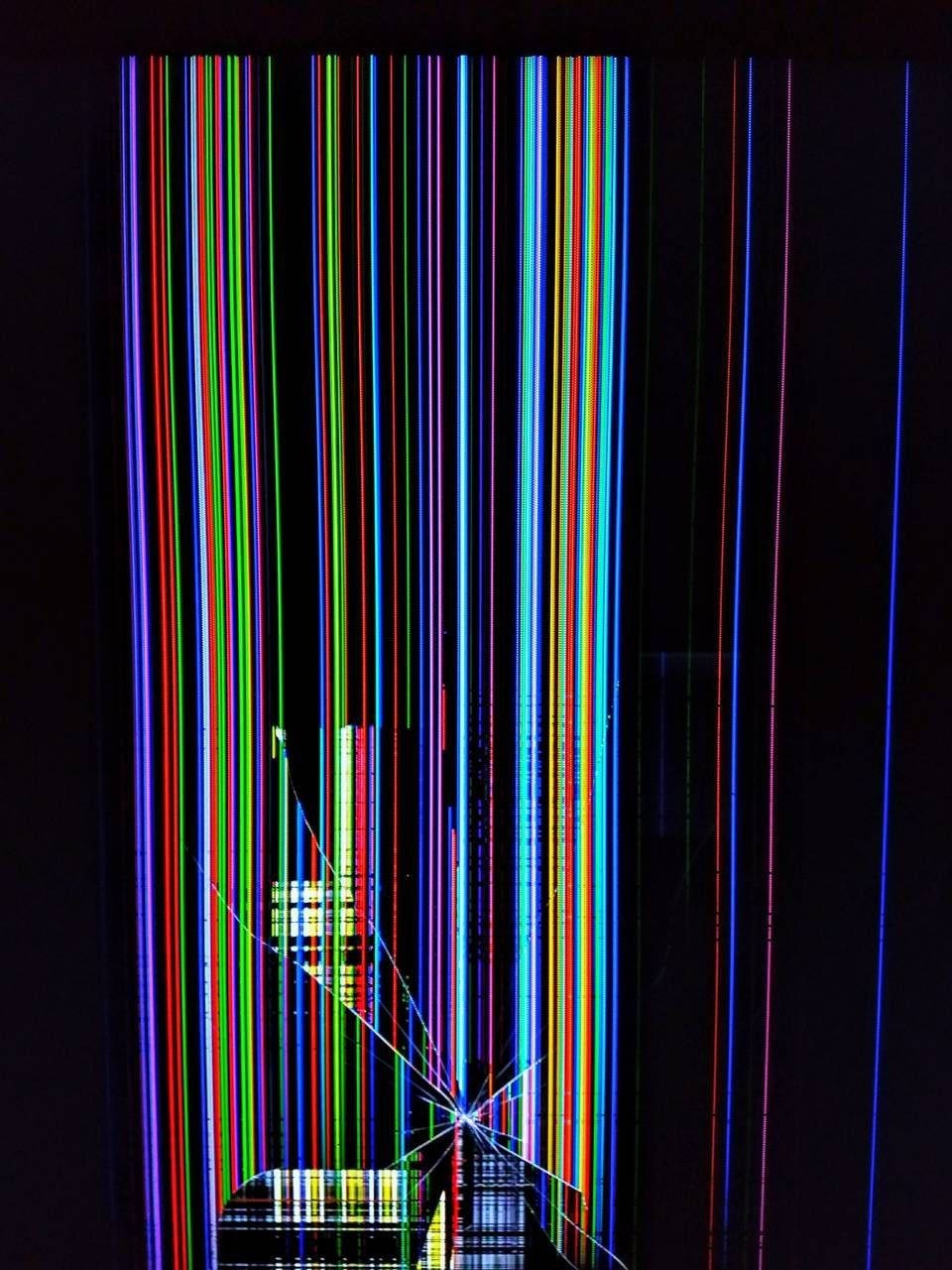 Hd Vertical Broken Screen Lines Wallpaper