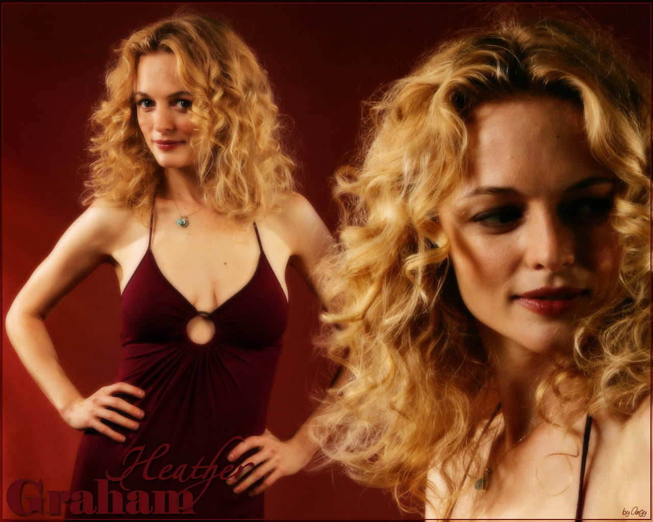 Heather Graham Red Dress Digital Photo Edit Wallpaper