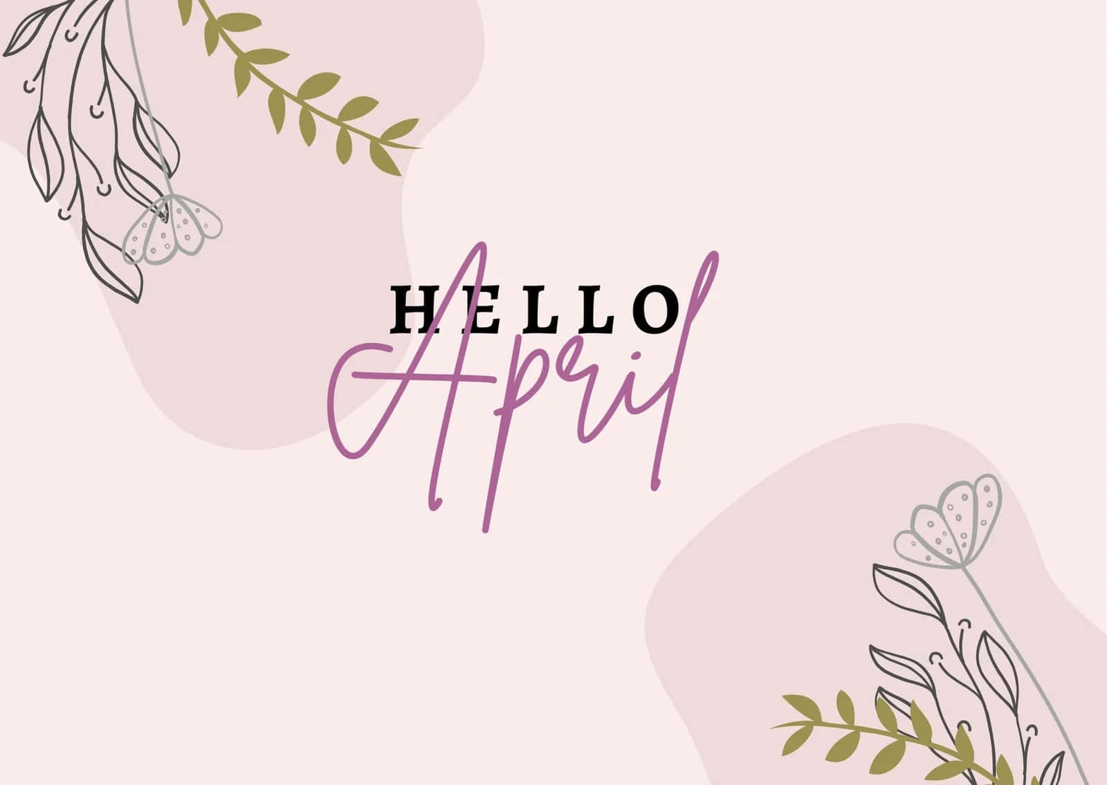 Hello April Greeting Card Wallpaper