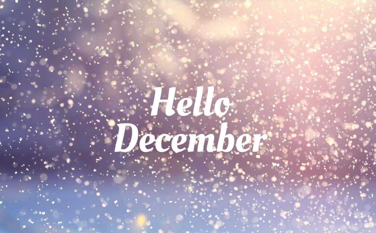 Hello December Snowy Backdrop Wallpaper