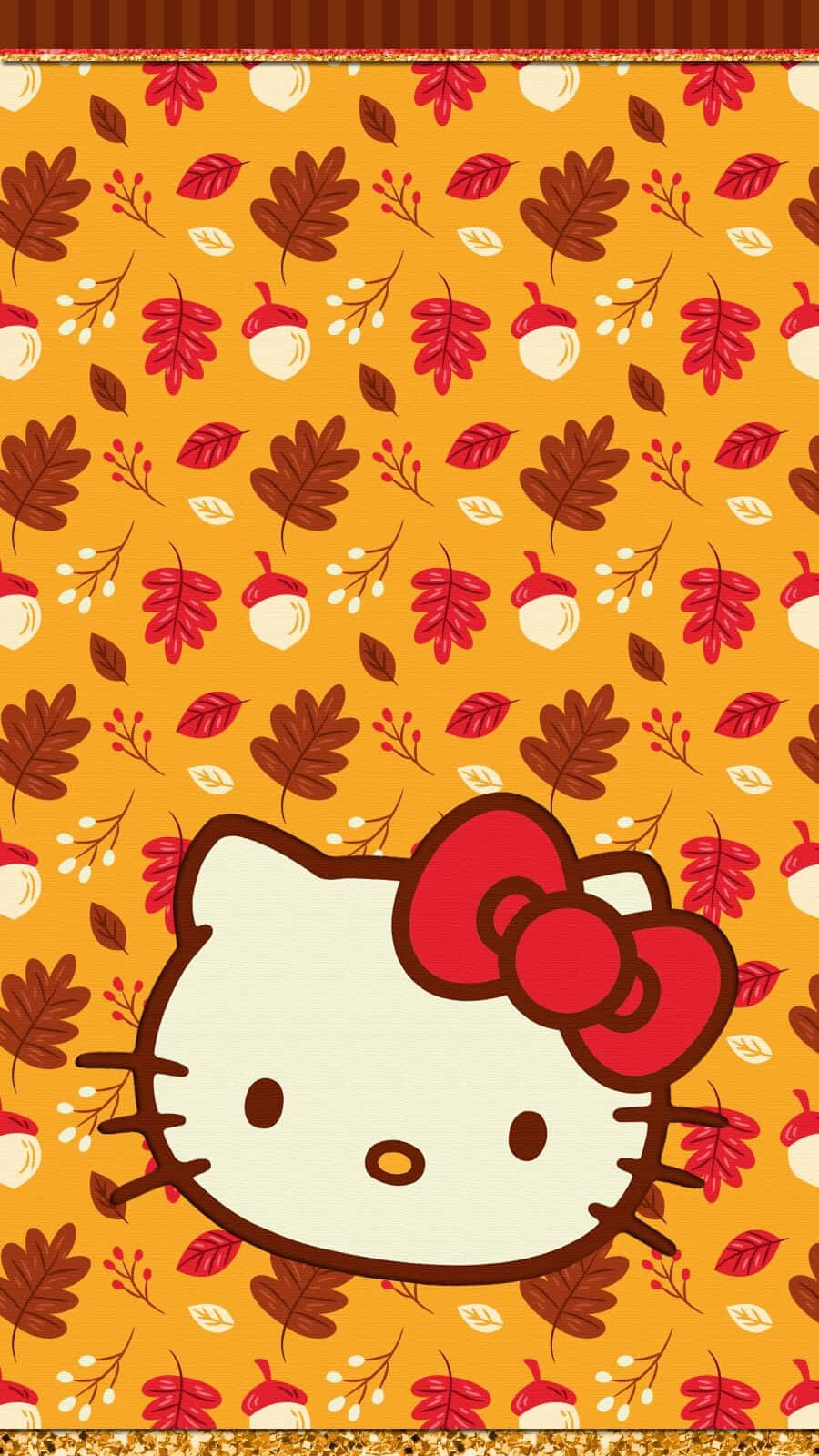 Hello Kitty Autumn Pattern Wallpaper