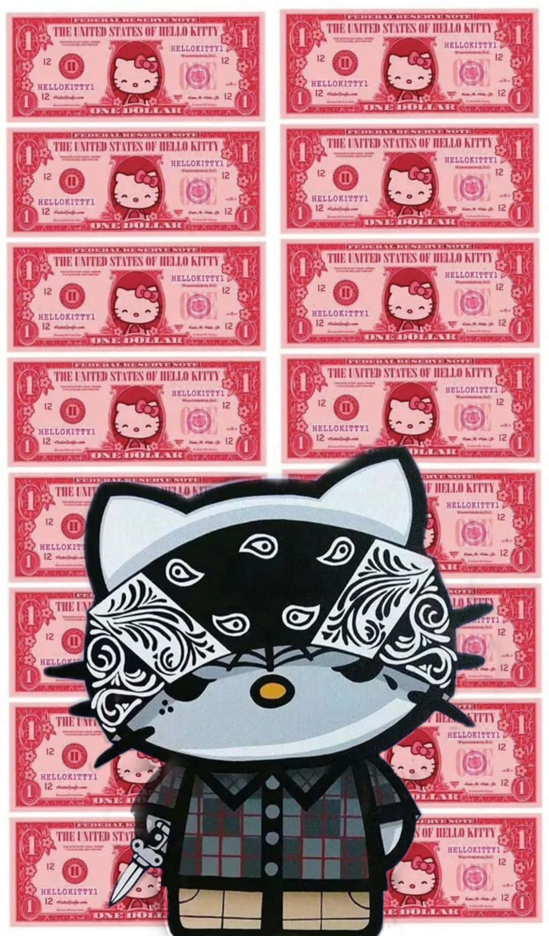 Hello Kitty Banknote Artwork Wallpaper