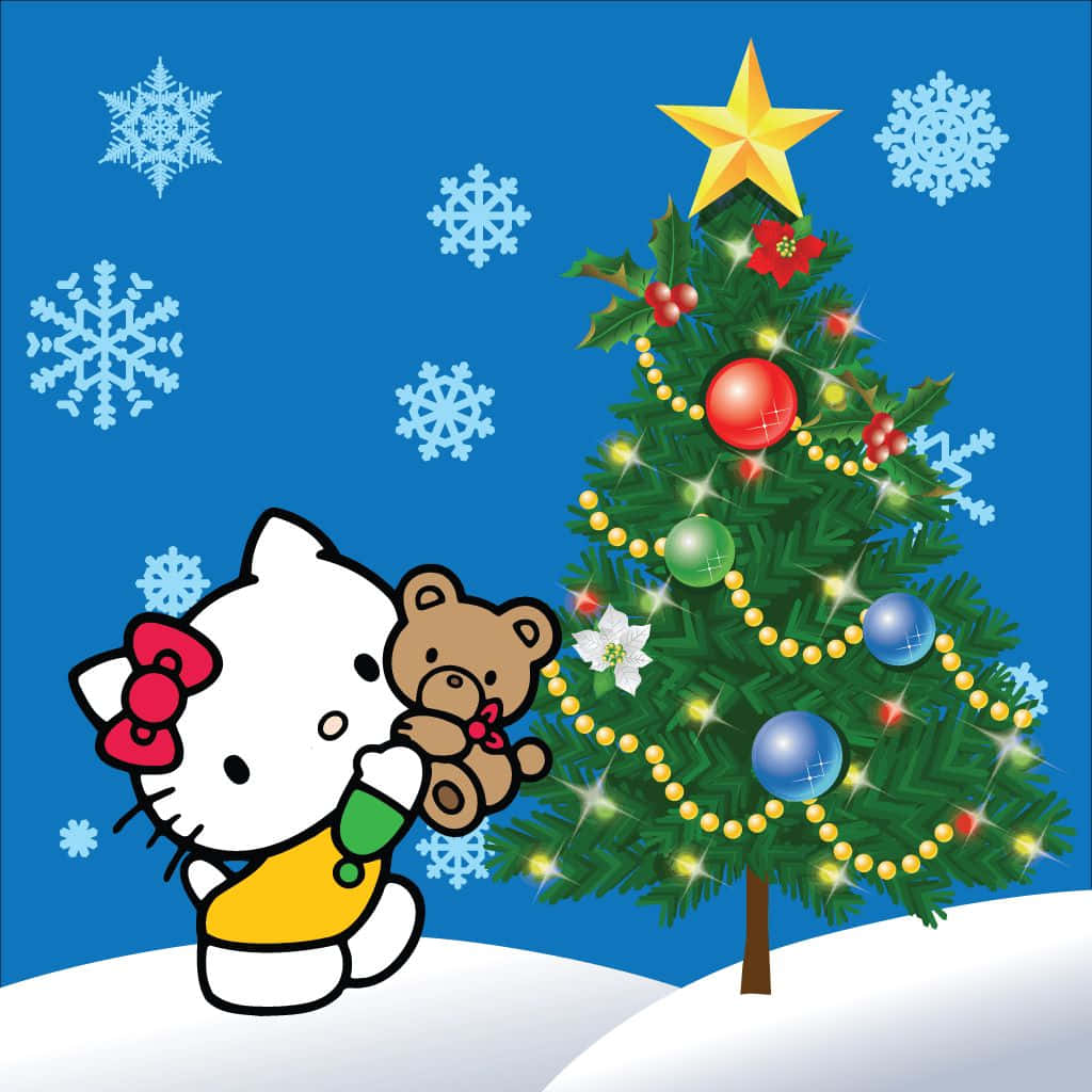 Hello Kitty Christmas Celebration Wallpaper