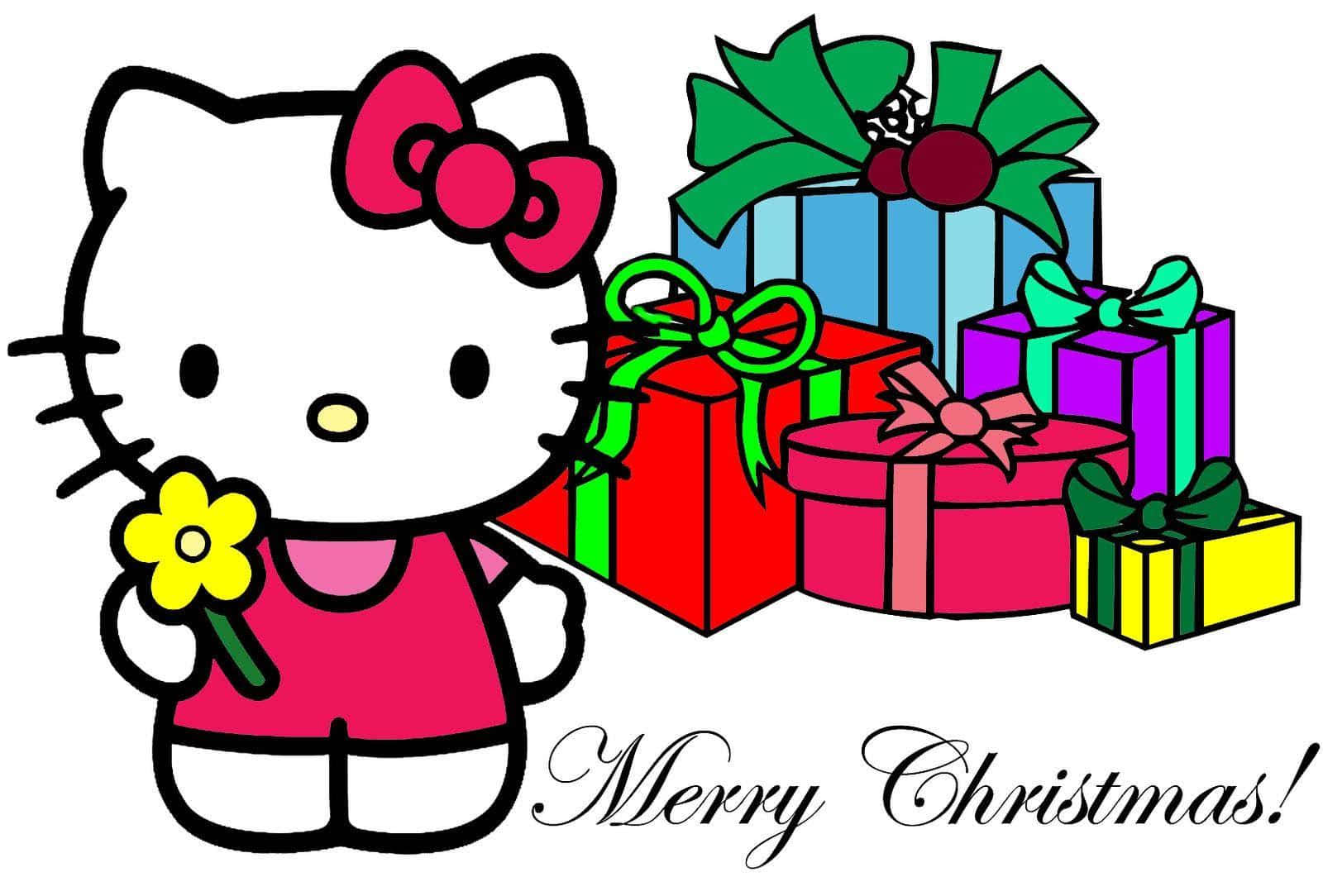 Hello Kitty Christmas Celebration Wallpaper