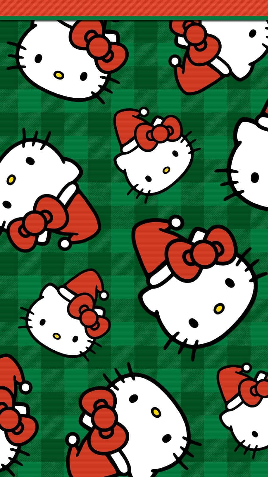 Hello Kitty Christmas Pattern Wallpaper