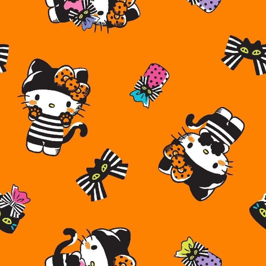 Hello Kitty Halloween Pattern Wallpaper