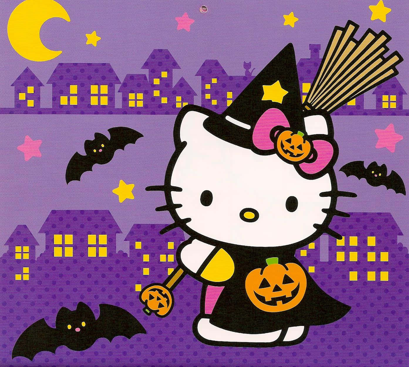 Hello Kitty Halloween Witch Costume Wallpaper