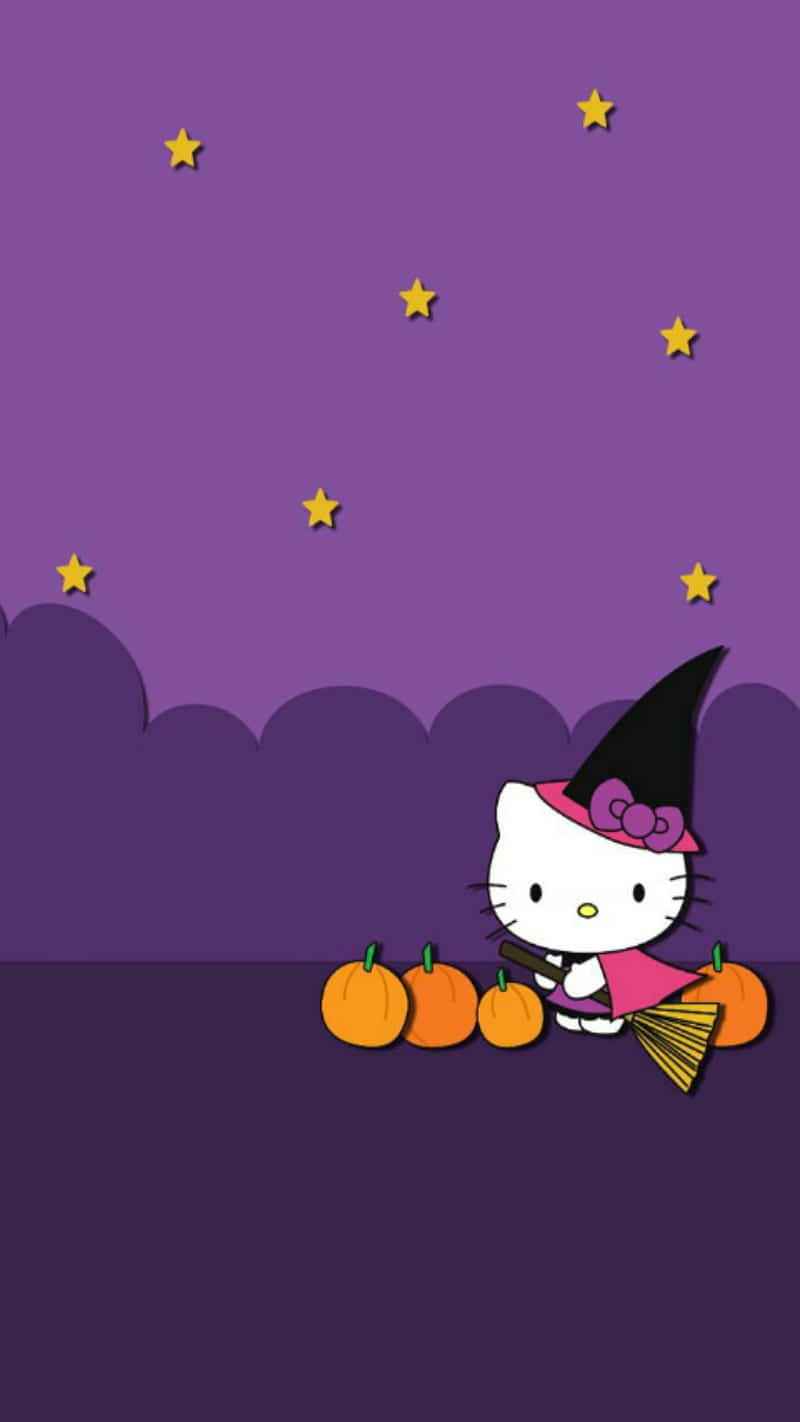 Hello Kitty Halloween Witch Costume Wallpaper