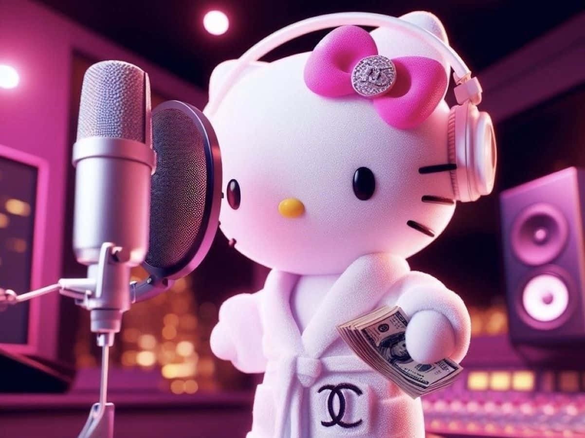 Hello Kitty Rapper Studio Session Wallpaper