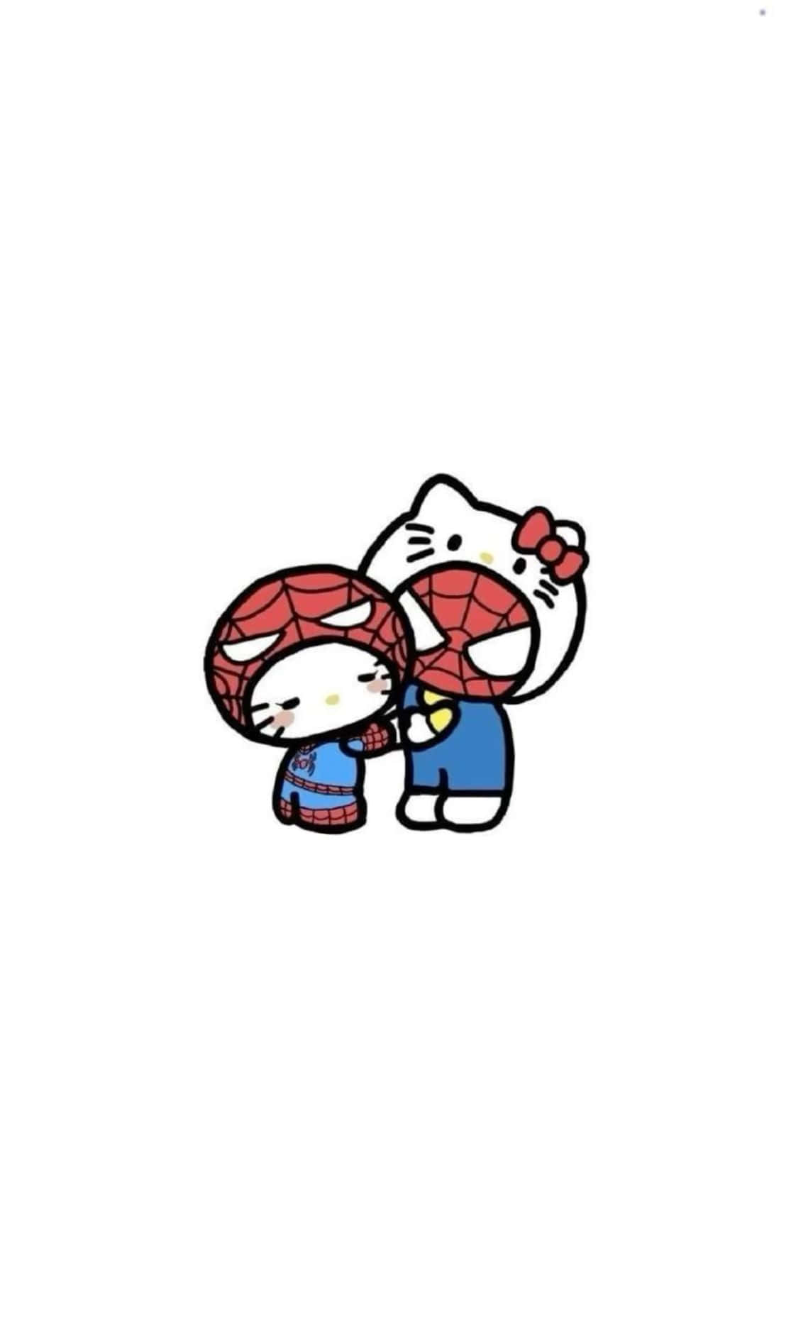 Hello Kitty Spiderman Crossover Wallpaper