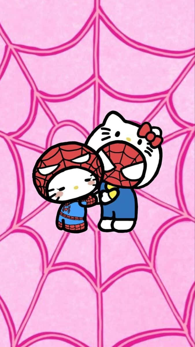 Hello Kitty Spiderman Crossover Wallpaper