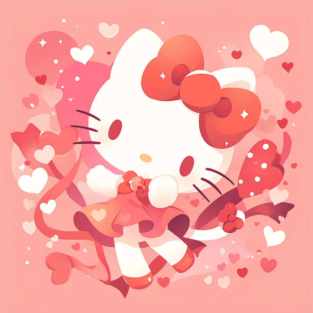 Hello Kitty Valentines Day Celebration Wallpaper