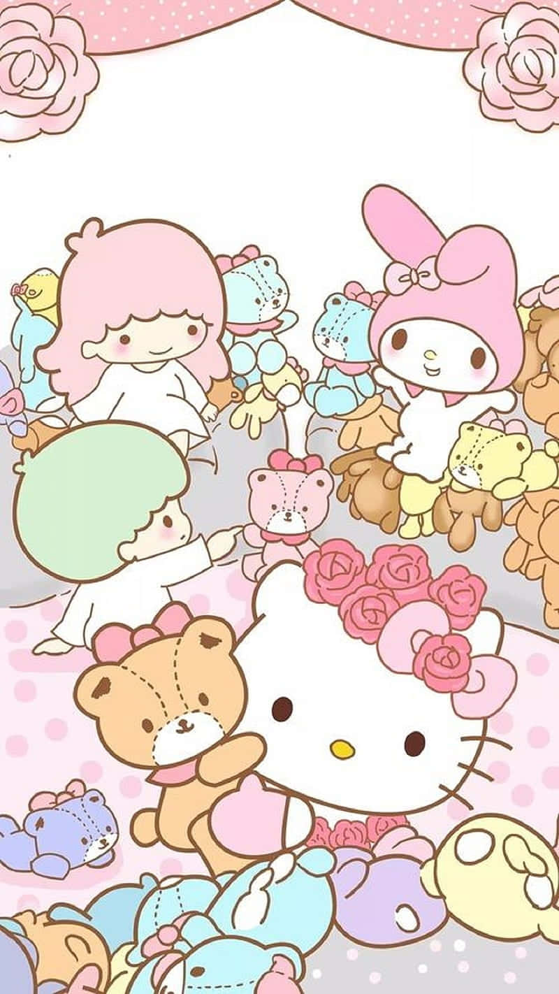 Hello Kittyand Friends Cartoon Aesthetic Wallpaper