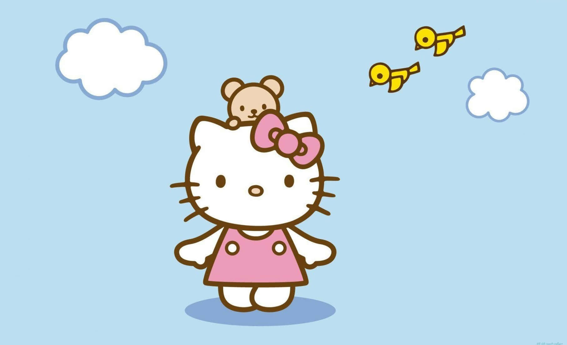 Hello Kittyand Teddy Bear Friends Wallpaper