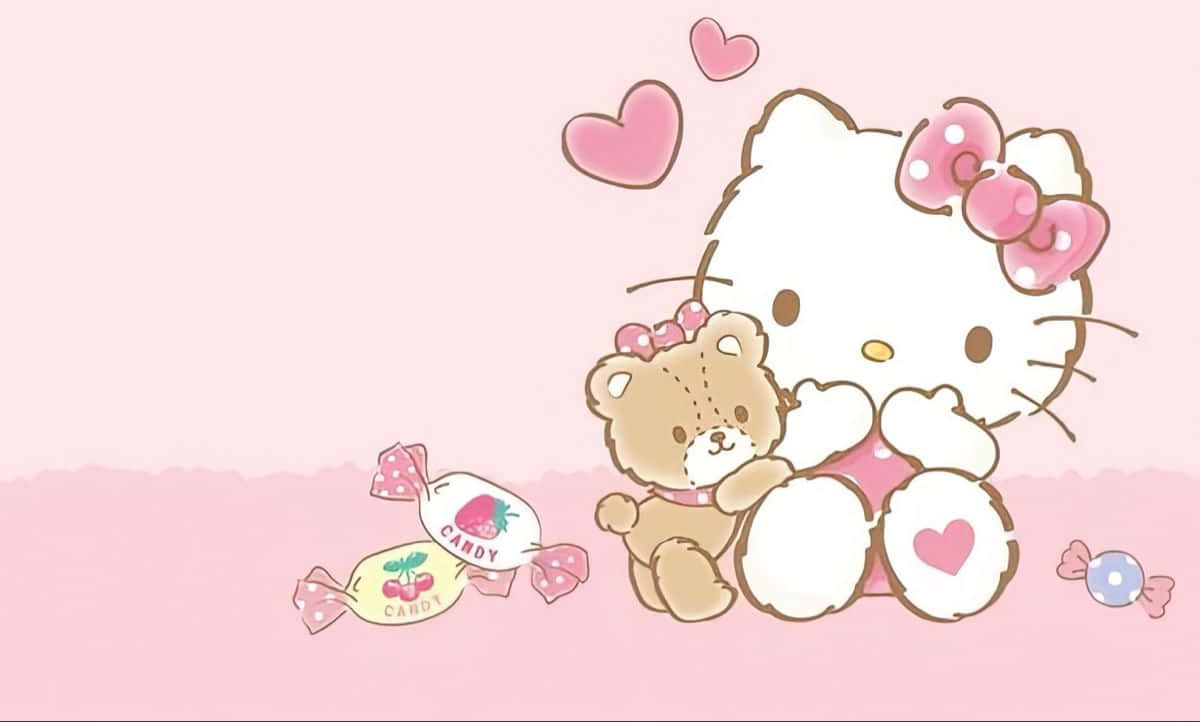 Hello Kittyand Teddy Bear Wallpaper Wallpaper