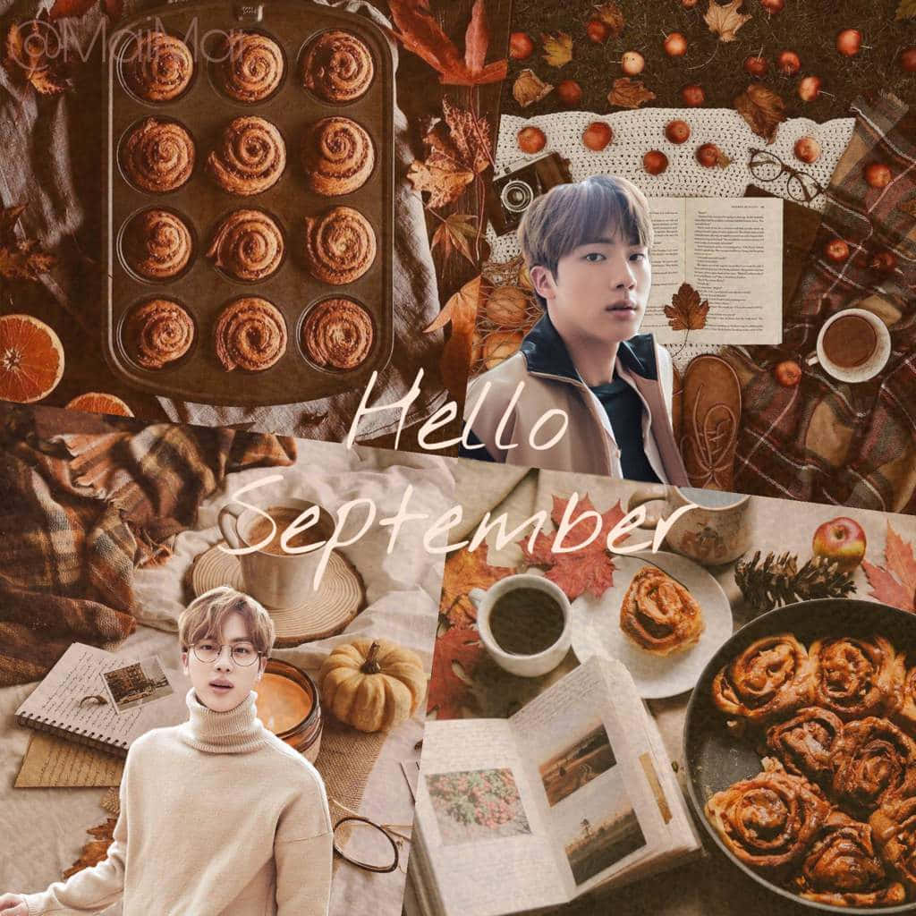 Hello September Autumn Aesthetic Collage Wallpaper