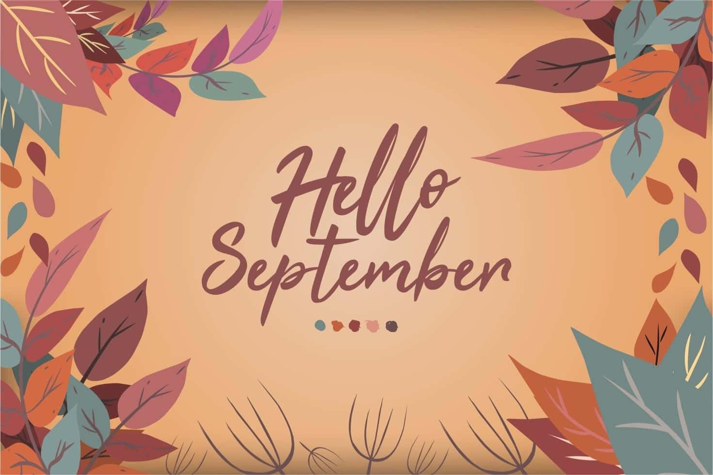 Hello September Autumn Greeting Wallpaper