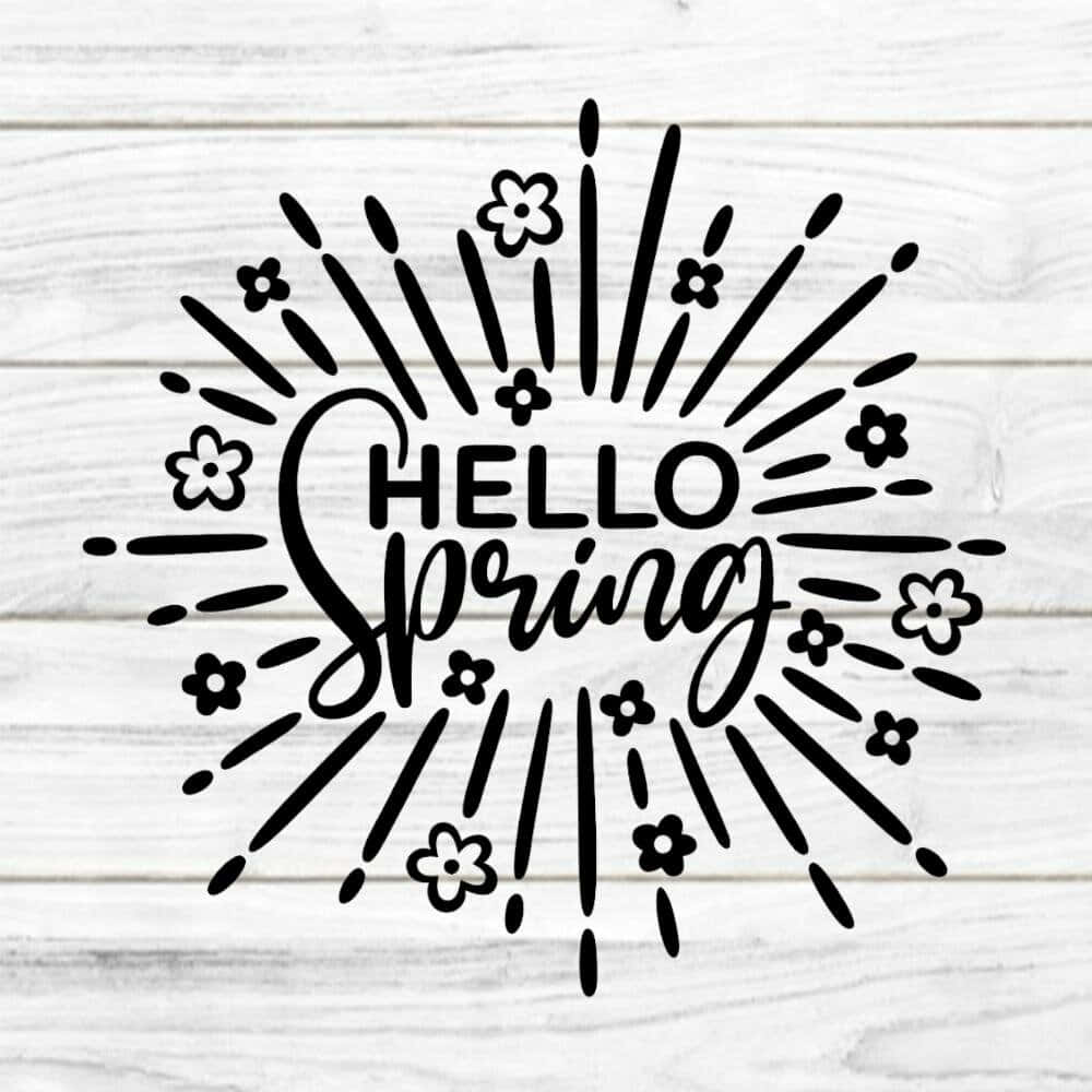 Hello Spring Graphic Design Wallpaper