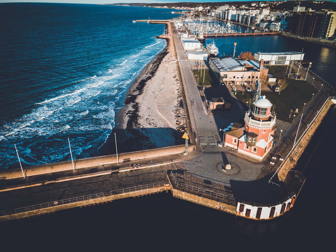 Helsingborg Lighthouse Aerial View Wallpaper