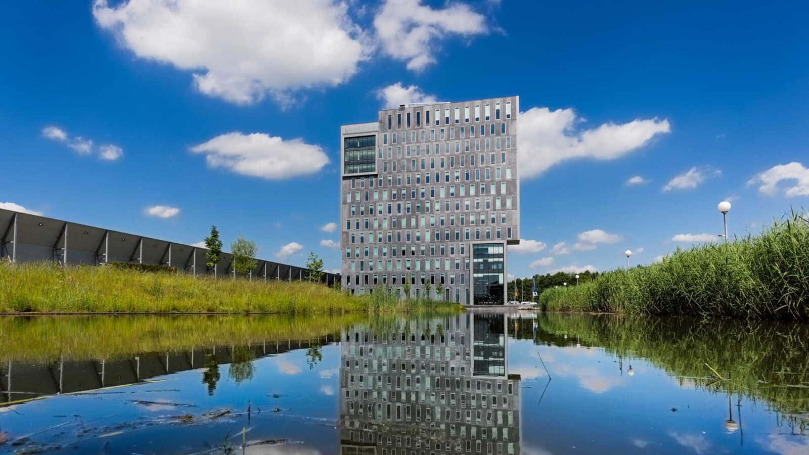 Hengelo Modern Architecture Reflection Wallpaper