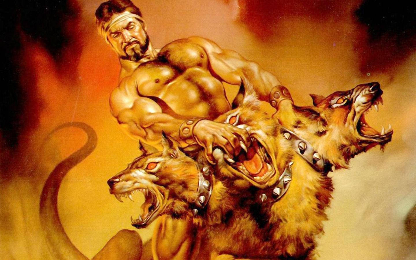 Hercules Fighting Cerberus Wallpaper