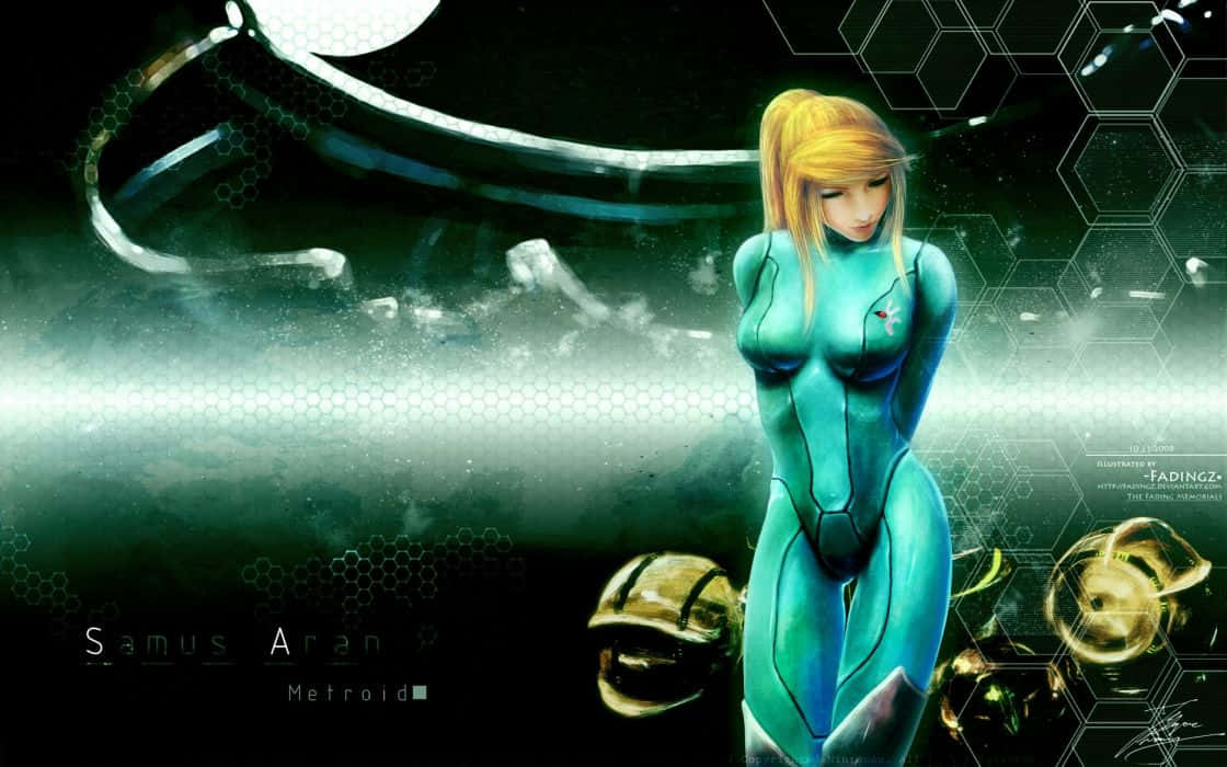 “here Comes Zero Suit Samus” Wallpaper