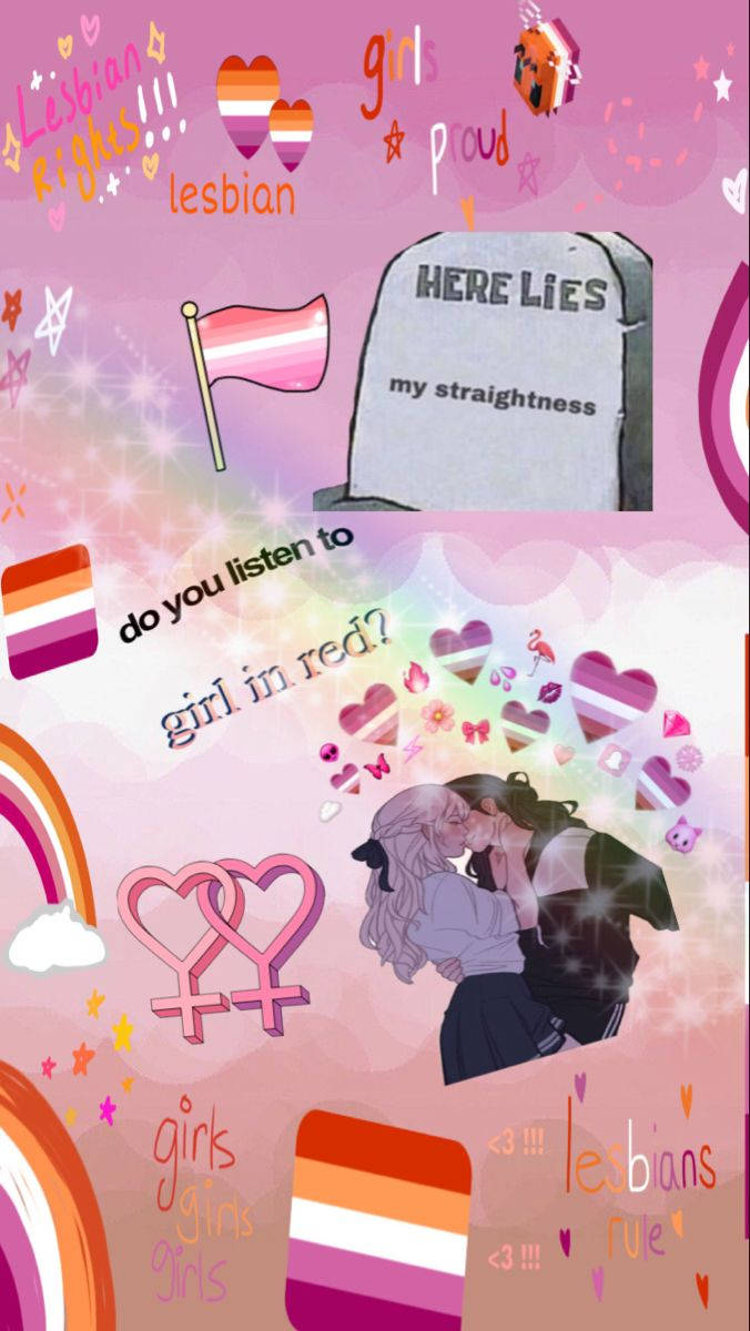 Here Lies The Lesbian Flag Wallpaper