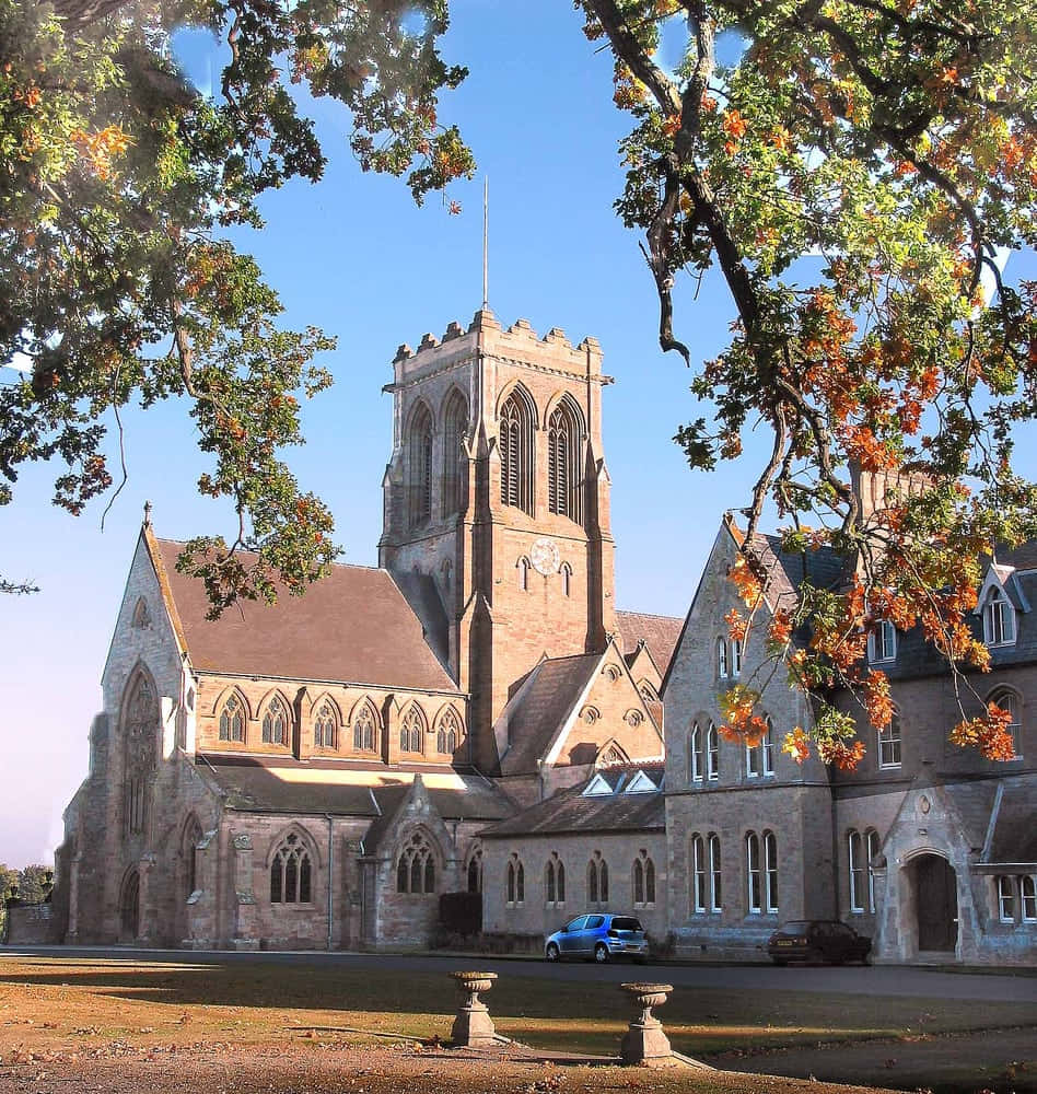 Hereford Cathedral Autumn View Wallpaper