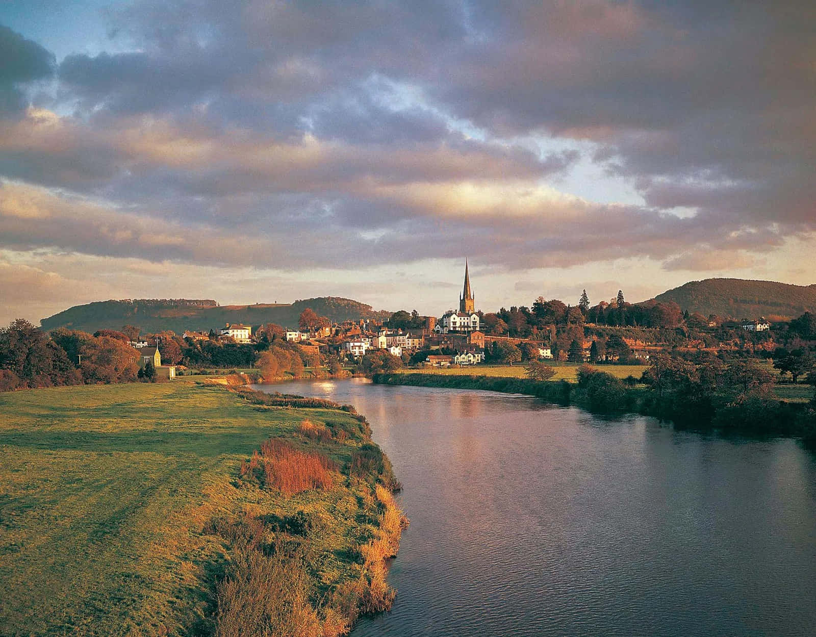 Hereford River Wye Sunset Wallpaper