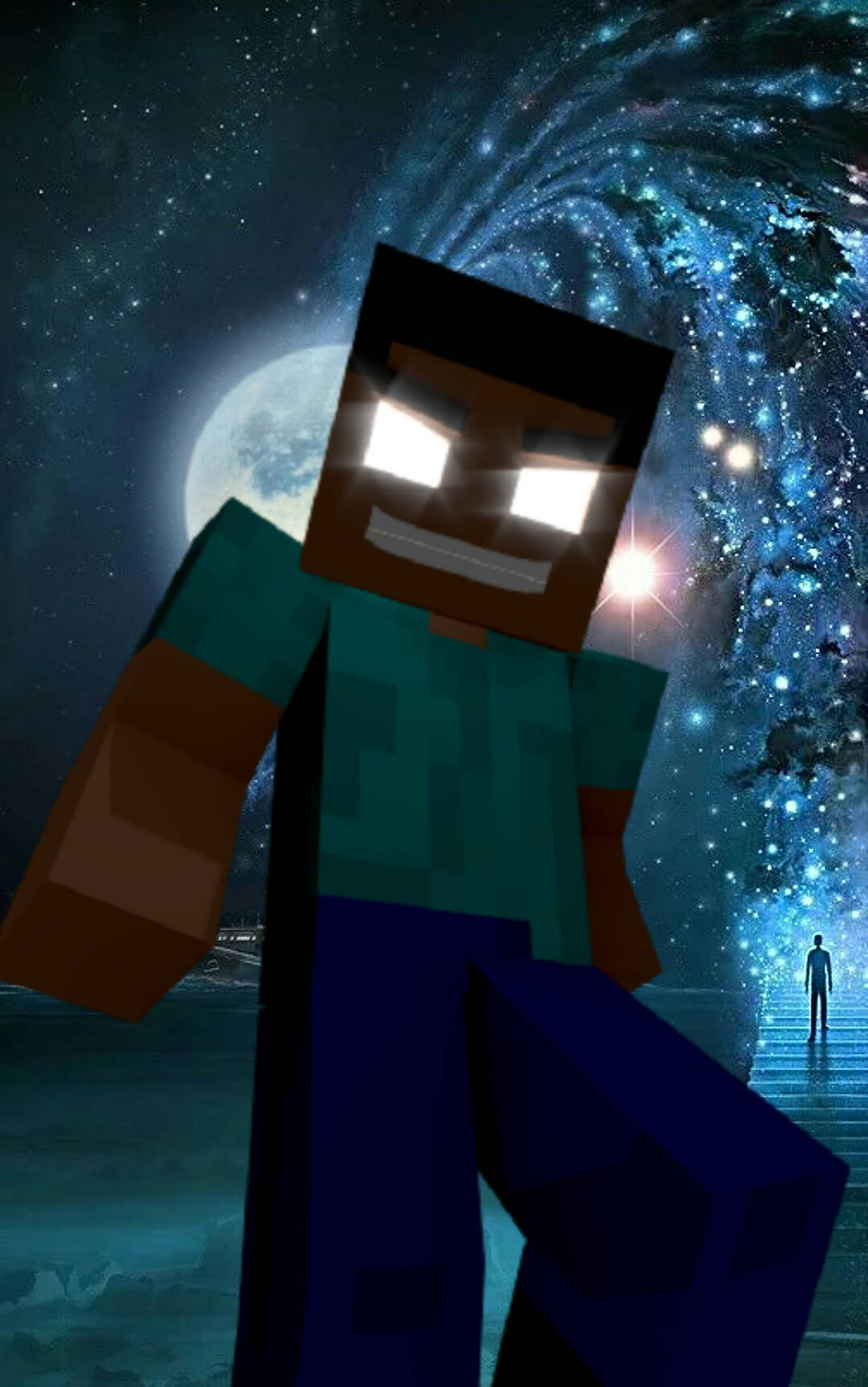 Herobrine Full Moon Art Wallpaper