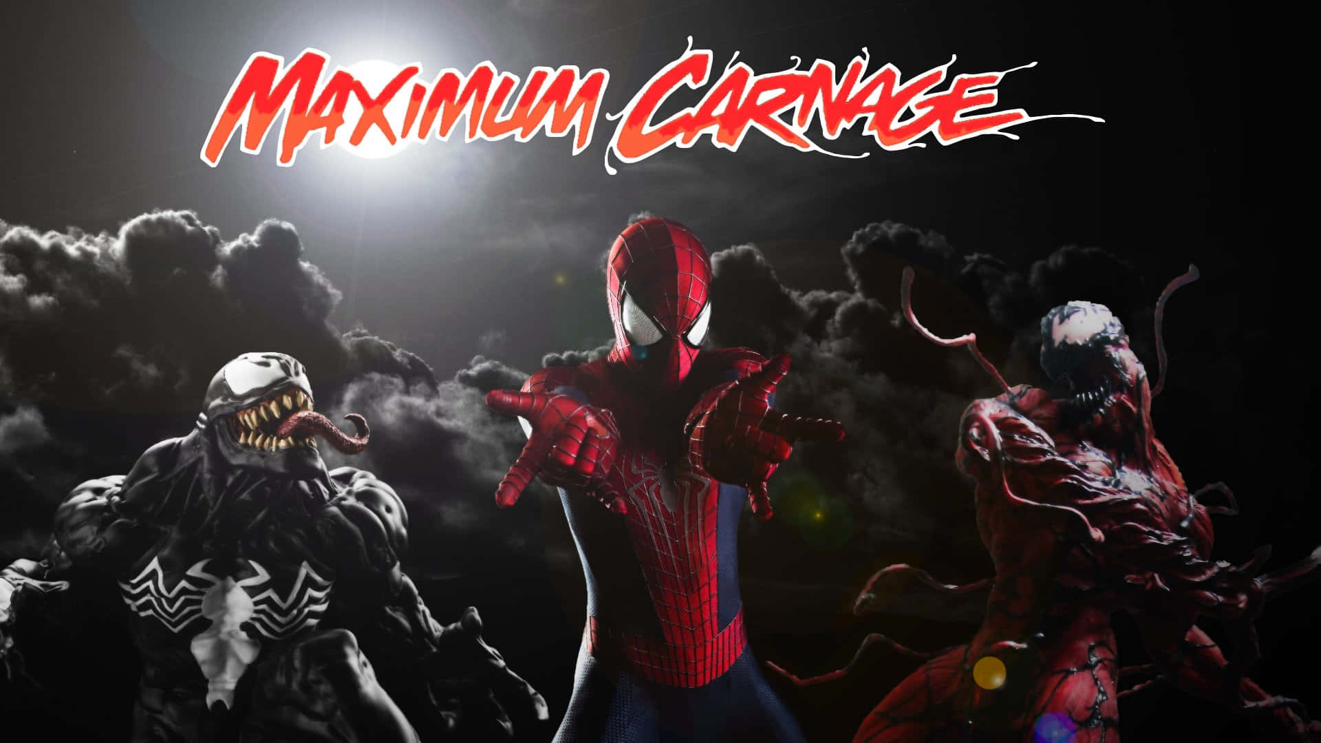 Heroes And Villains In Epic Maximum Carnage Showdown Wallpaper