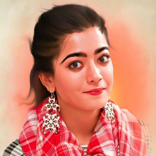 Heroine Rashmika Mandanna Art Wallpaper