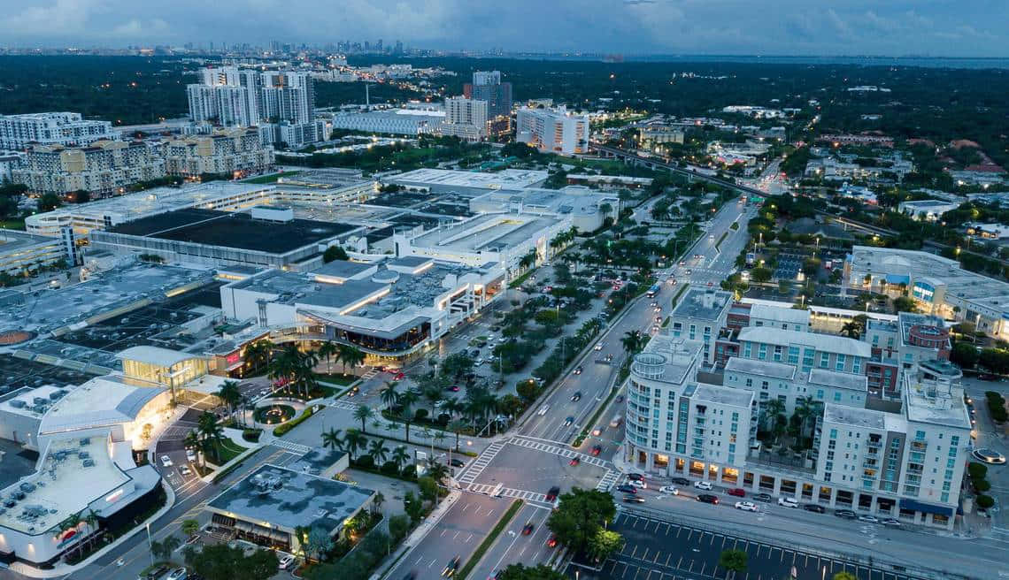 Hialeah Cityscape Dusk Aerial View Wallpaper