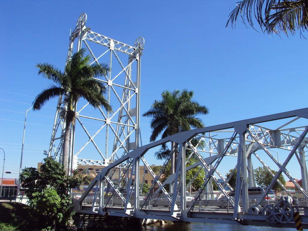 Hialeah Drawbridge Under Blue Sky Wallpaper