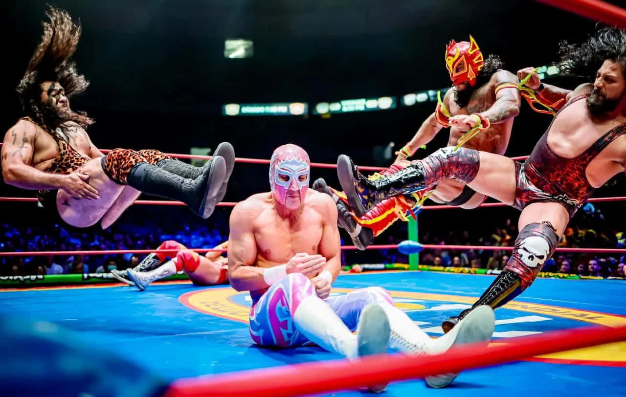 High Flying Lucha Libre Action Wallpaper