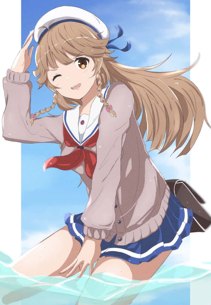 High School Fleet Kouko Nosa Saluting Wallpaper