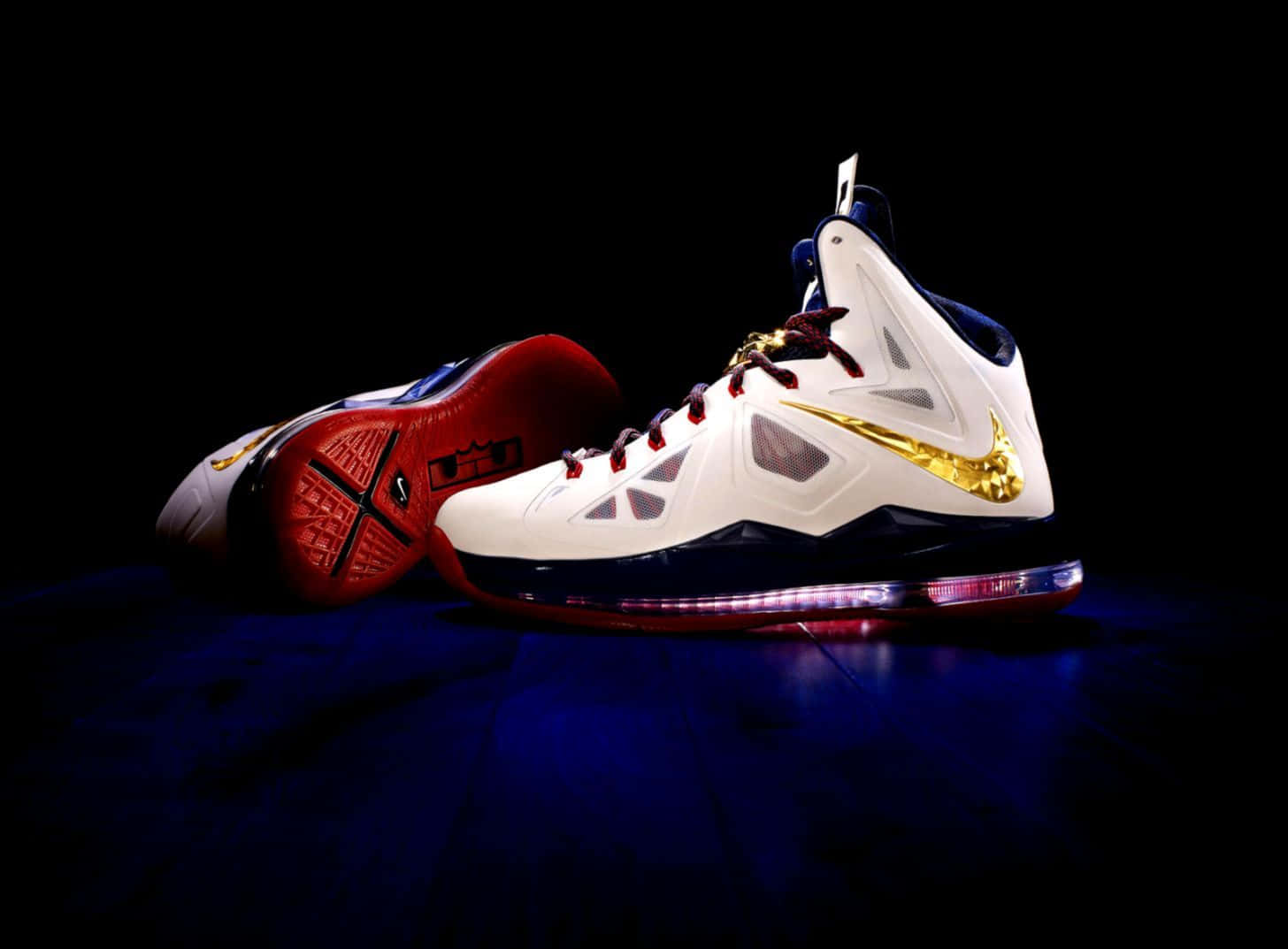 High Top Basketball Shoes Dramatic Lighting Wallpaper