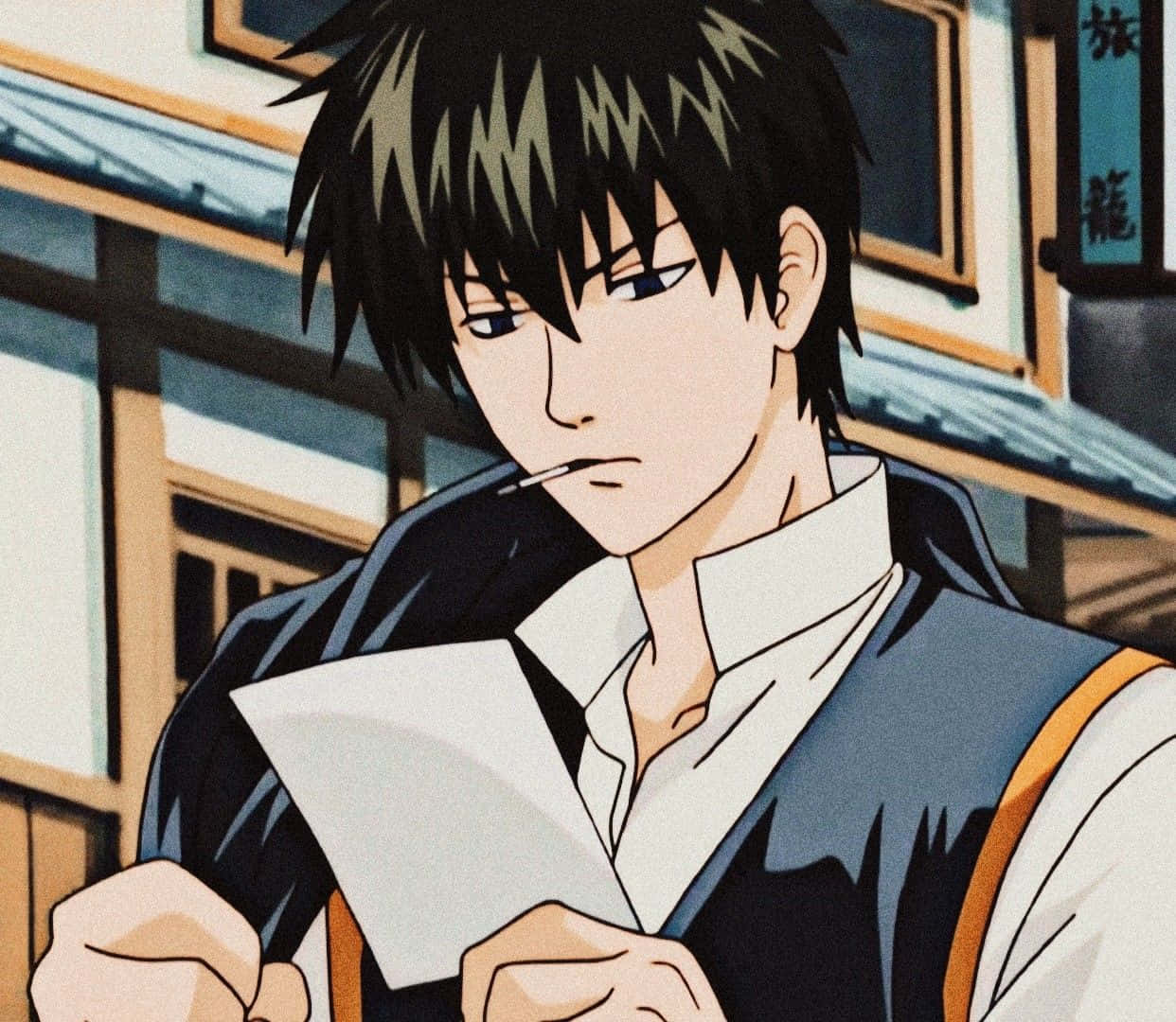 Hijikata_ Toshiro_ Anime_ Character_ Reading Wallpaper