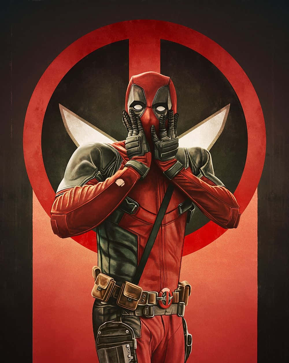 Hilarious Deadpool Cartoon In Action Wallpaper