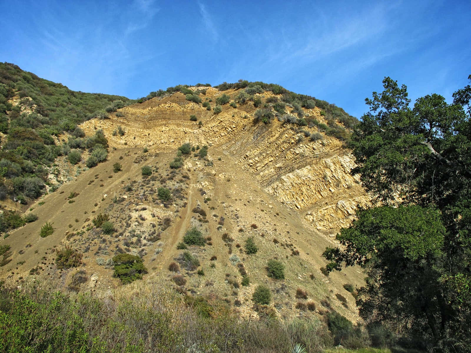 Hillside_ Stratification_and_ Erosion Wallpaper