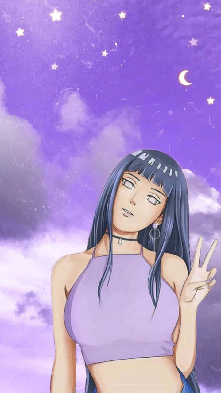 Hinata Uzumaki Peace Sign Wallpaper