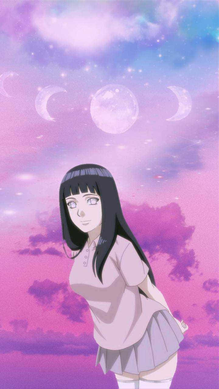 Hinata Uzumaki Phases Of Moon Wallpaper