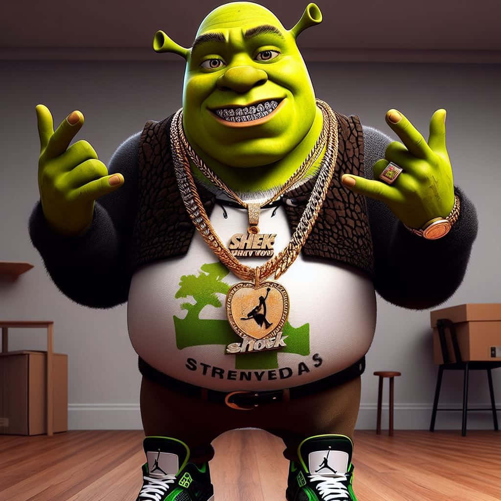 Hip Hop Shrek Stylized Character Wallpaper