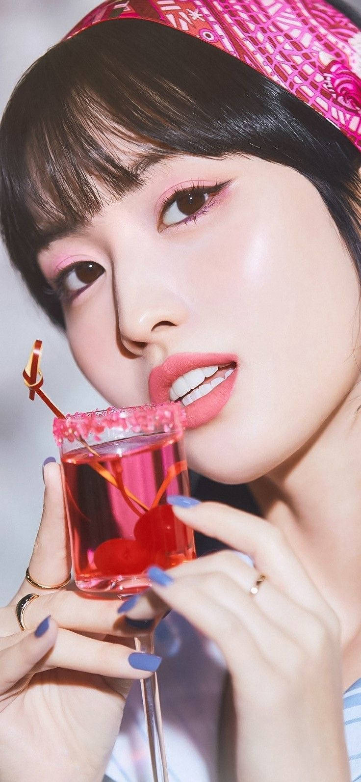 Hirai Momo Pink Drink Wallpaper