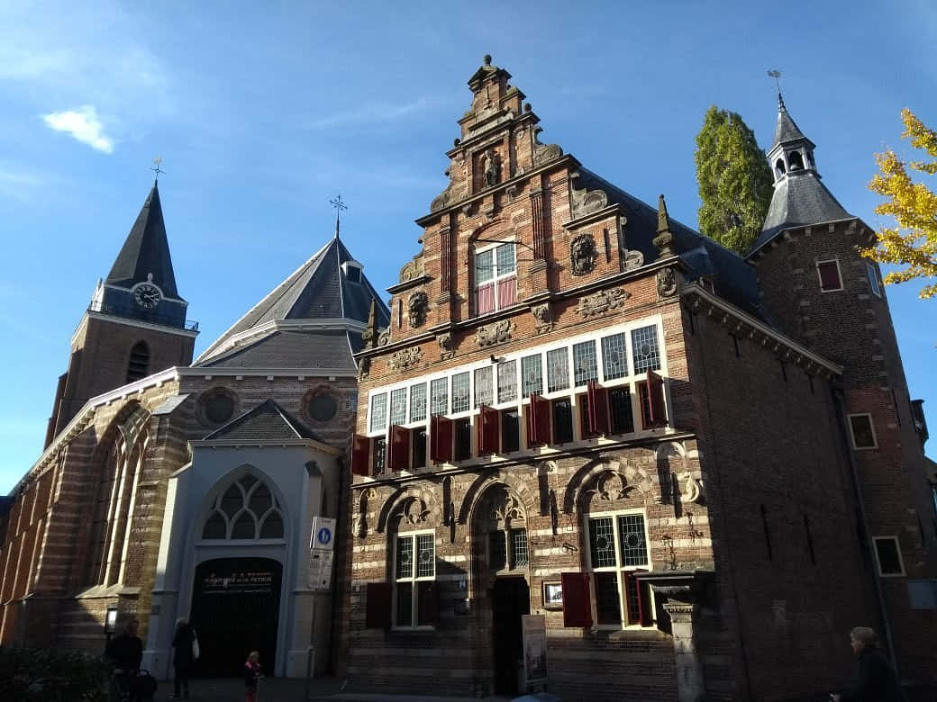 Historic City Hall Woerden Netherlands Wallpaper